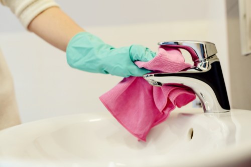 Carpet cleaning team using sustainable waste sorting in Parsons Green